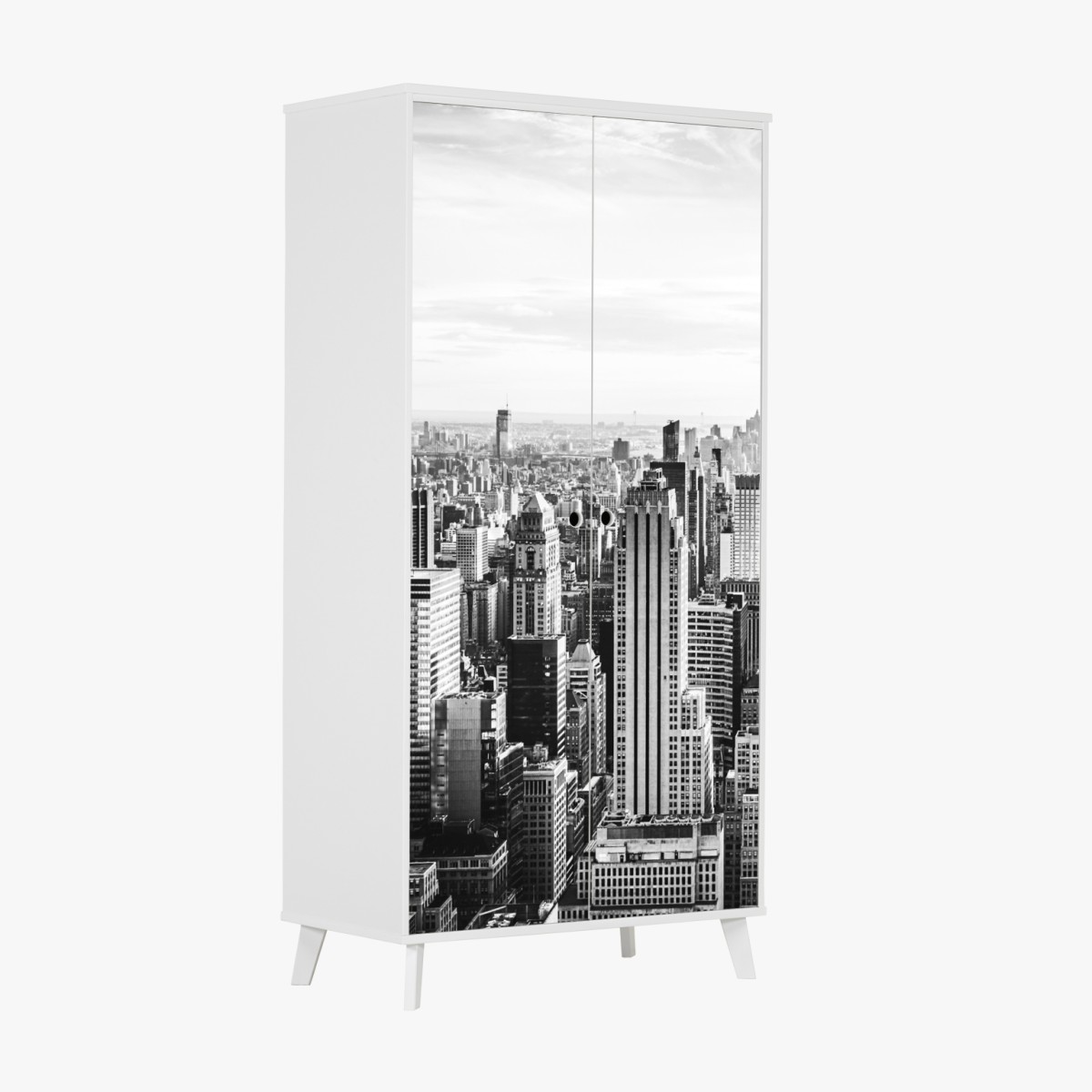 Wardrobe sticker New York skyline in monochrome