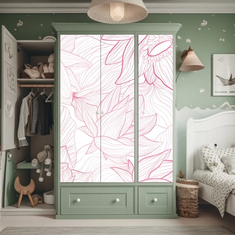 Naklejka na szafę abstrakcyjna stalowa konstrukcja mostu w perspektywie – Wallissimo®