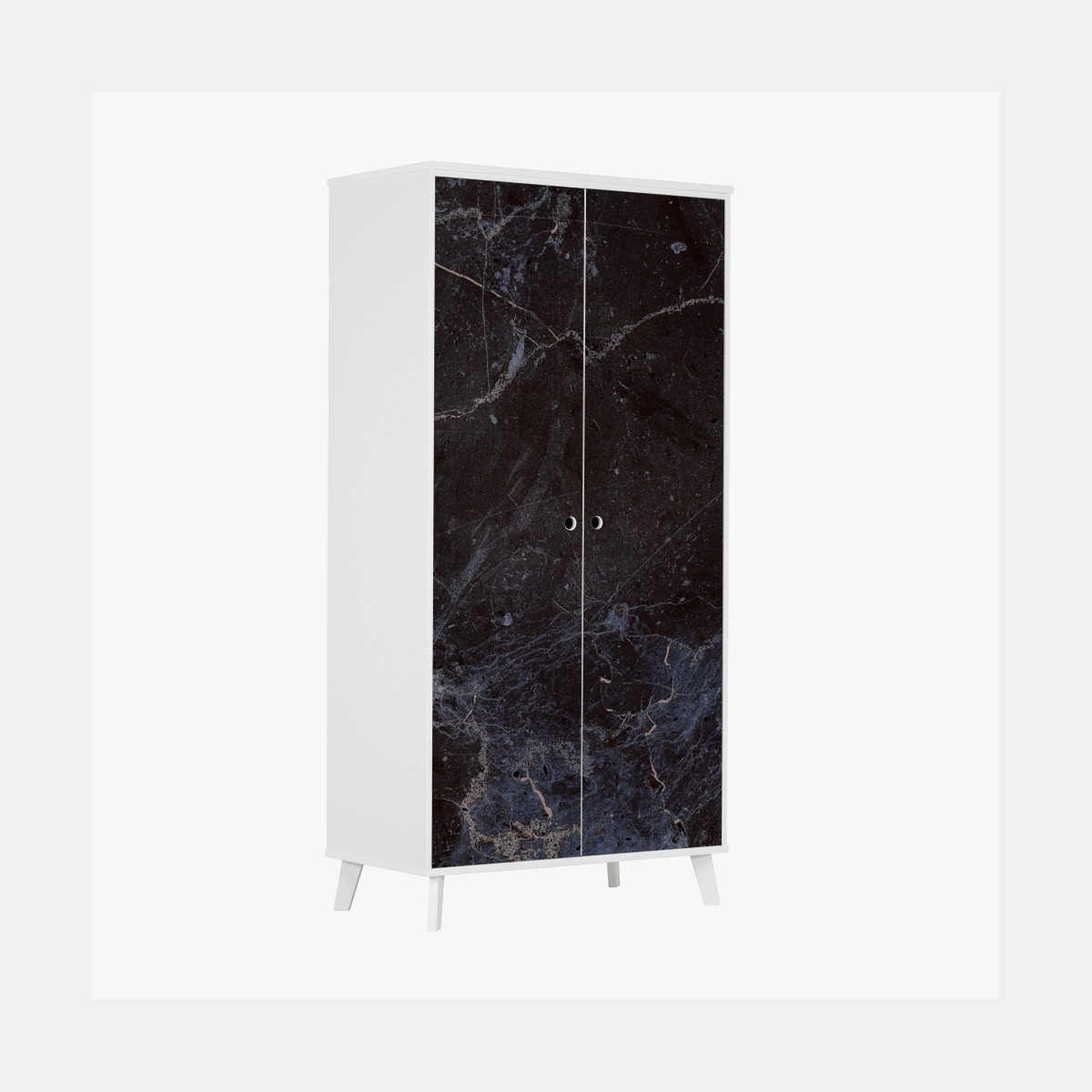 Wardrobe sticker dark marble texture with blue veins