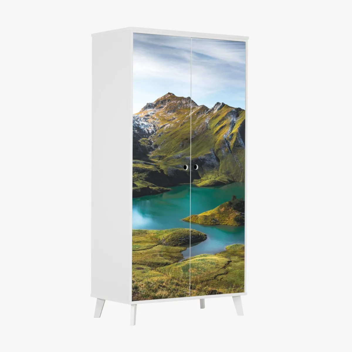 Naklejka na szafę turkusowe jezioro w Schrecksee, Bawaria – Wallissimo® Naklejka na szafę turkusowe jezioro w Schrecksee, Bawaria – Wallissimo®