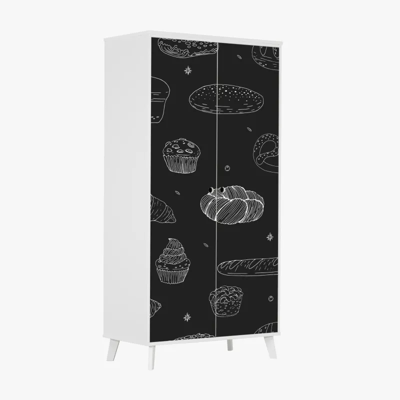 Naklejka na szafę Tower Bridge odbicie w odcieniach szarości – Wallissimo®