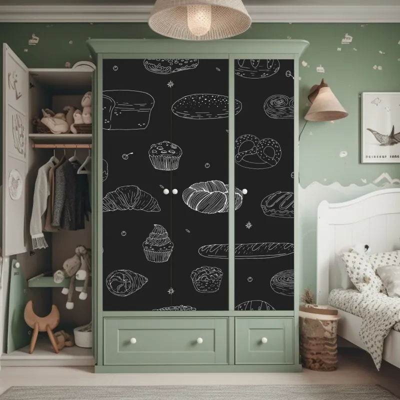 Naklejka na szafę Tower Bridge odbicie w odcieniach szarości – Wallissimo®