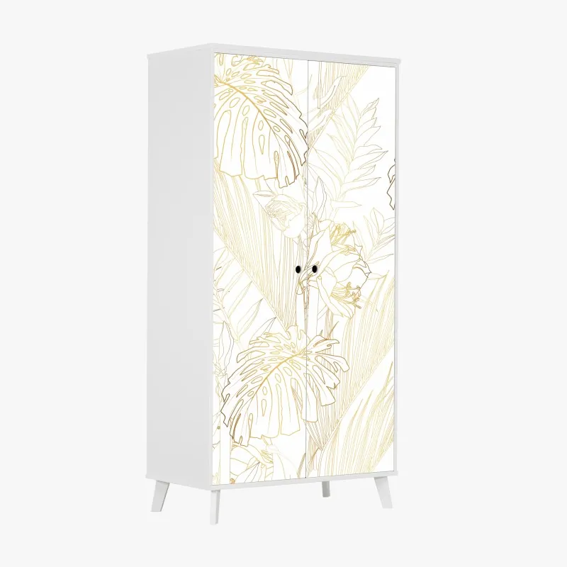 Naklejka na szafę beżowa tekstura marmuru z białymi żyłami – Wallissimo®