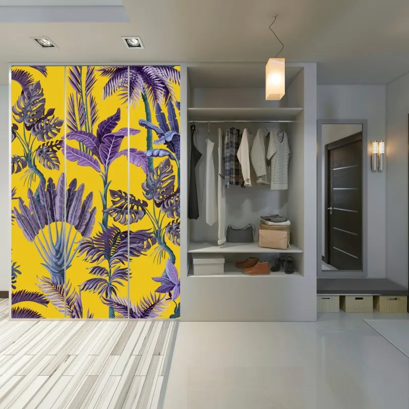 Naklejka na szafę tętniąca życiem panorama miasta o zmierzchu – Wallissimo®