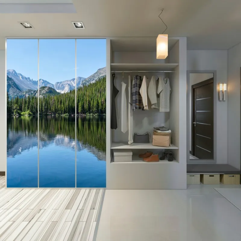 Naklejka na szafę elegancki szary wzór damasceński – Wallissimo®