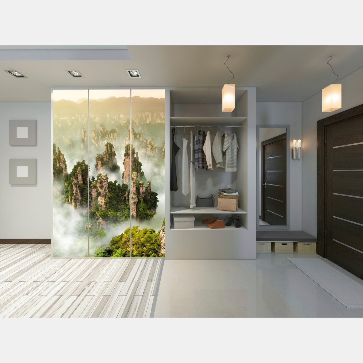 Naklejka na szafę mglisty krajobraz skalny Zhangjiajie – Wallissimo® Naklejka na szafę mglisty krajobraz skalny Zhangjiajie – Wallissimo®