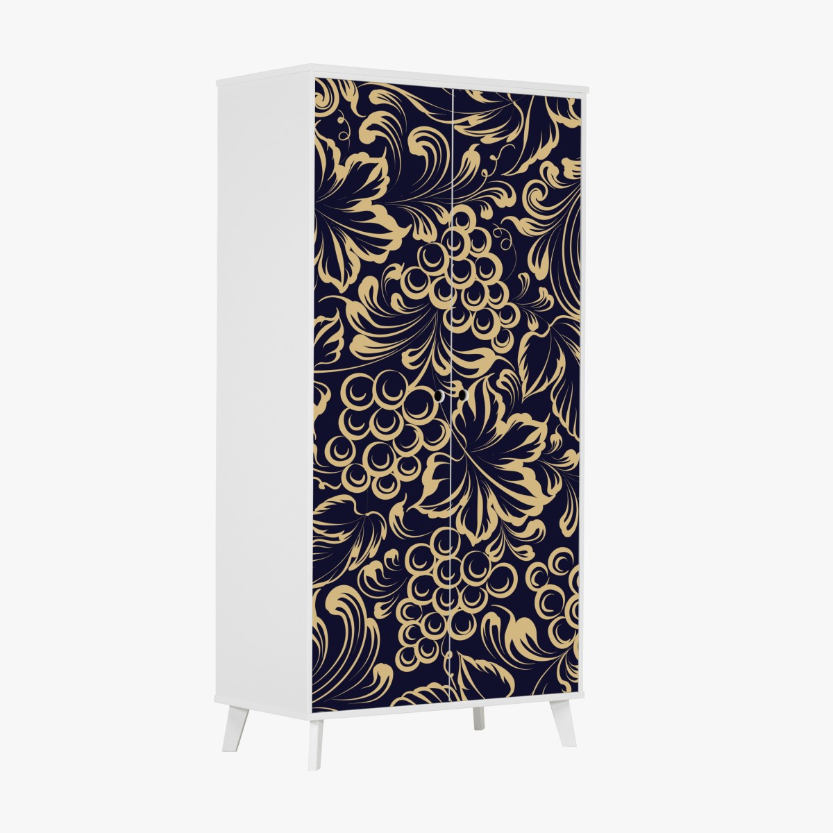 Wardrobe sticker elegant baroque grape pattern in gold