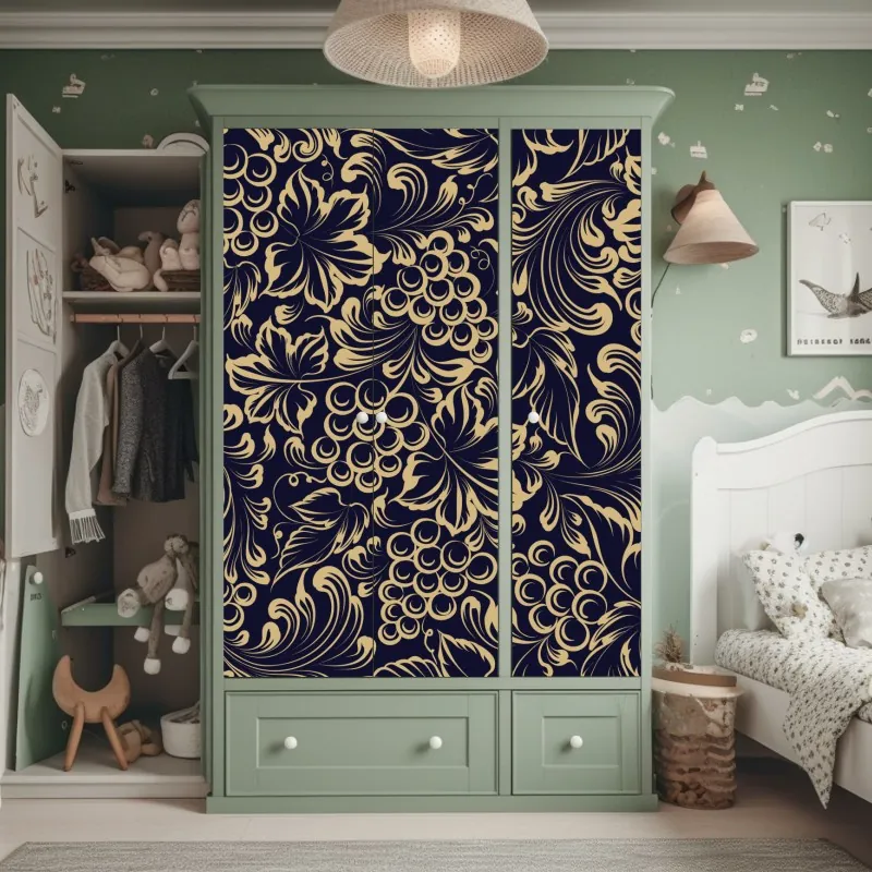 Naklejka na szafę żywy zachód słońca z palmami – Wallissimo®