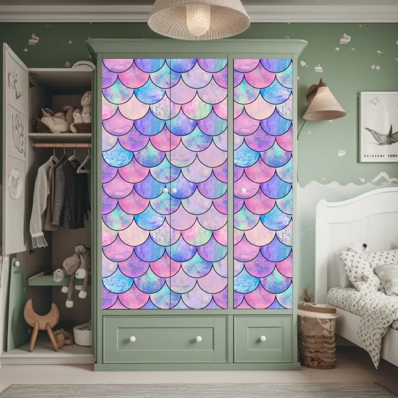 Naklejka na szafę mglista górska panorama – Wallissimo®