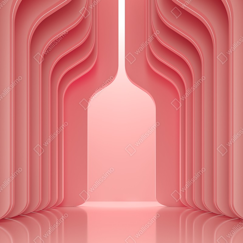 Naklejka na szafę nowoczesne luksusowe wnętrze w odcieniach koralowego różu – Wallissimo® Naklejka na szafę nowoczesne luksusowe wnętrze w odcieniach koralowego różu – Wallissimo®