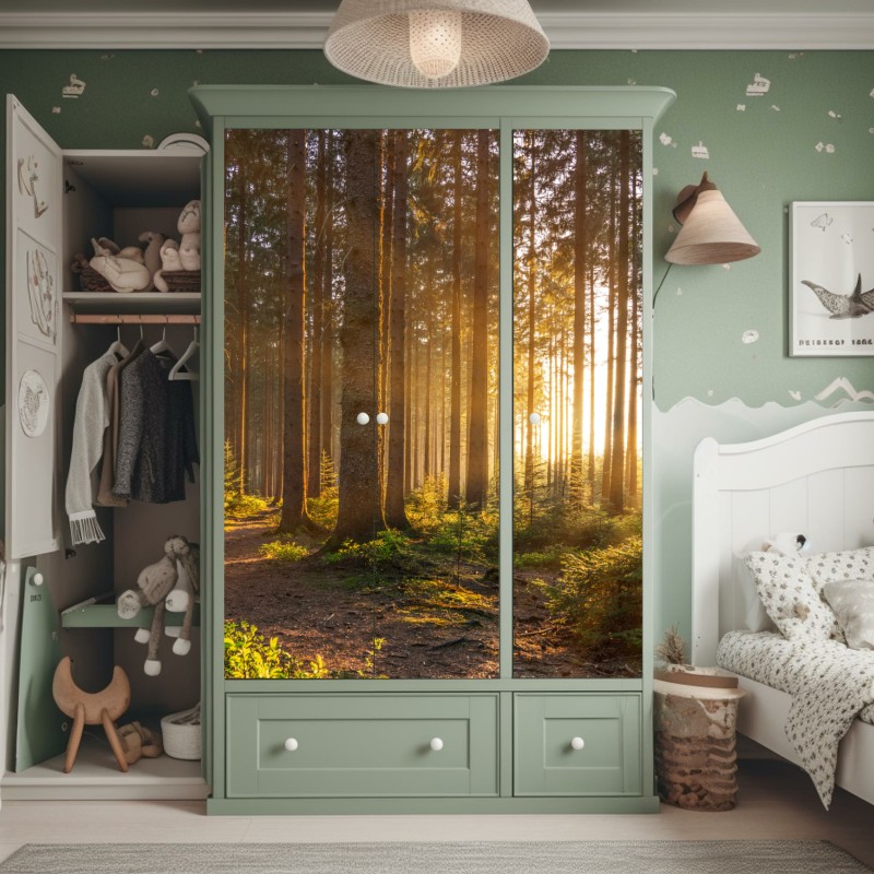 Naklejka na szafę pastelowy pop-artowy portret piękna – Wallissimo®