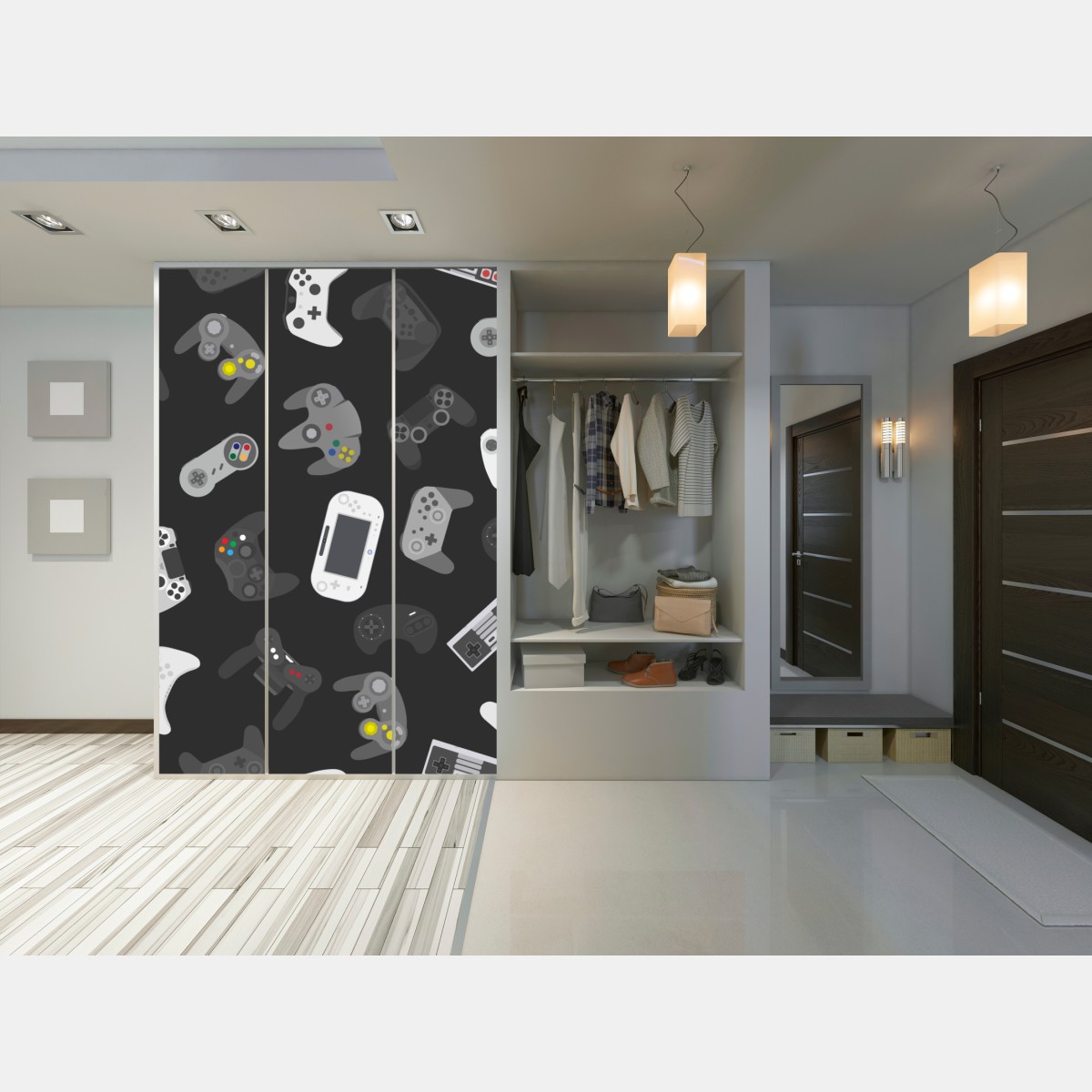 Naklejka na szafę wzór retro kontrolerów do gier – Wallissimo® Naklejka na szafę wzór retro kontrolerów do gier – Wallissimo®