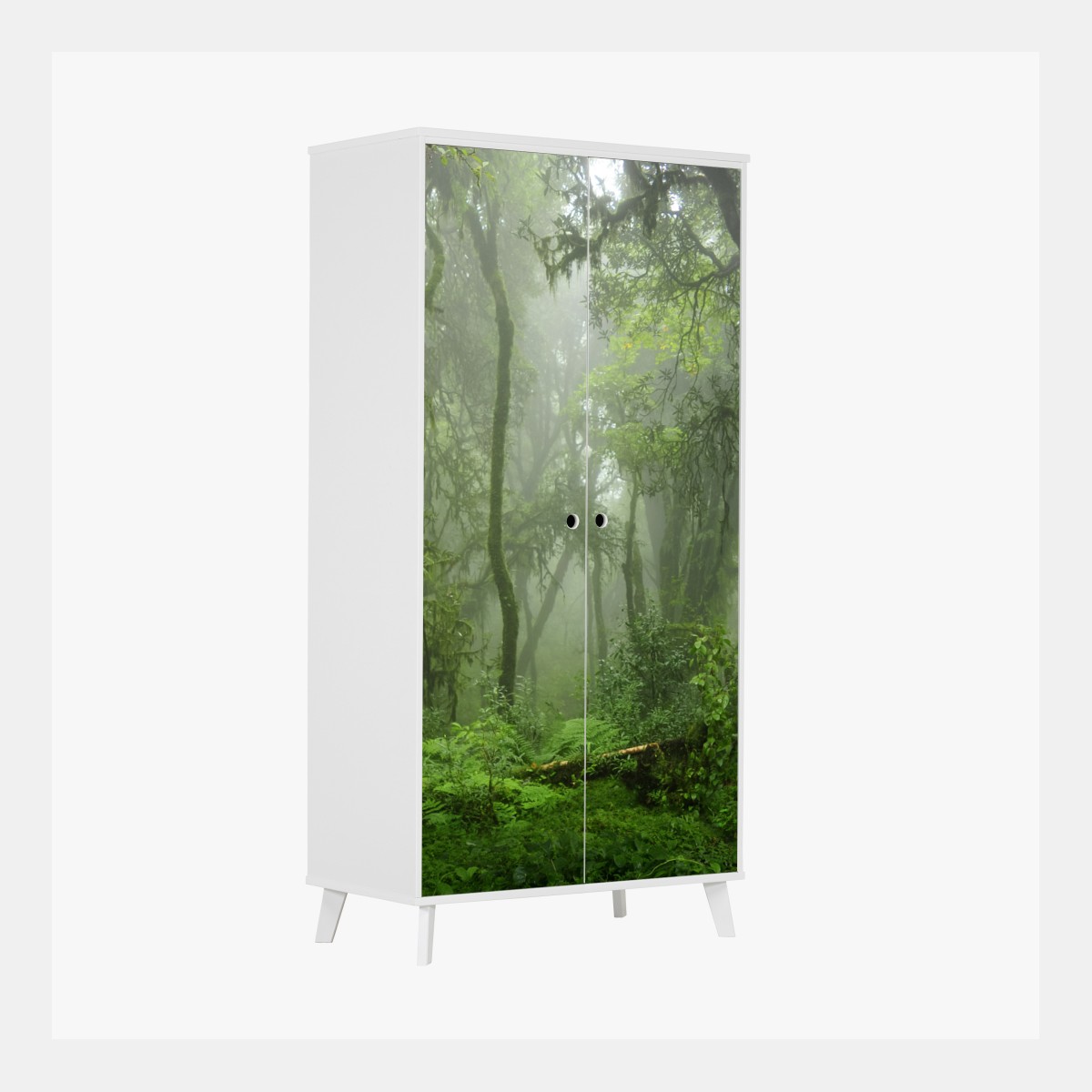 Wardrobe sticker misty tropical jungle pathway