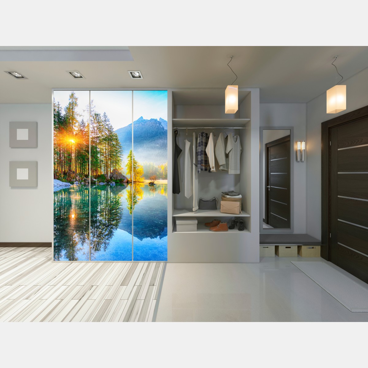 Naklejka na szafę Hintersee jesienny wschód słońca nad turkusowym jeziorem – Wallissimo® Naklejka na szafę Hintersee jesienny wschód słońca nad turkusowym jeziorem – Wallissimo®