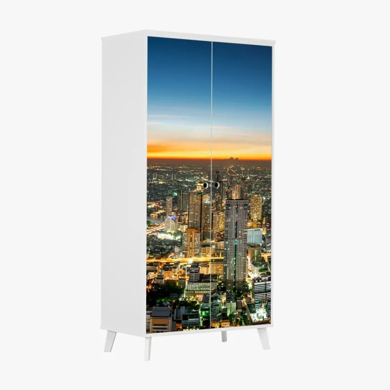 Naklejka na szafę delikatny dmuchawiec na ciemnym tle – Wallissimo®