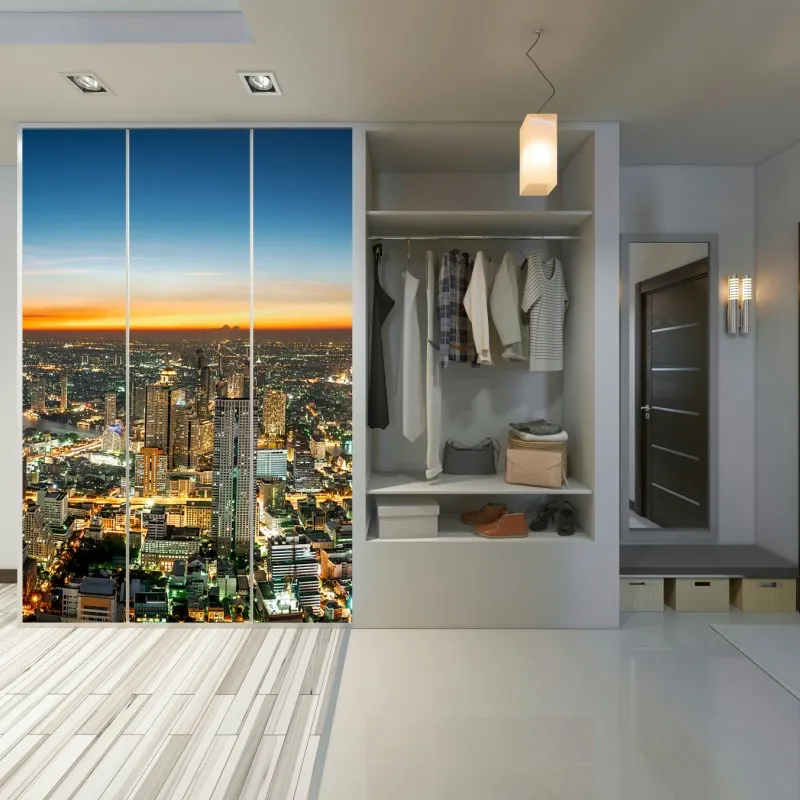 Naklejka na szafę delikatny dmuchawiec na ciemnym tle – Wallissimo®