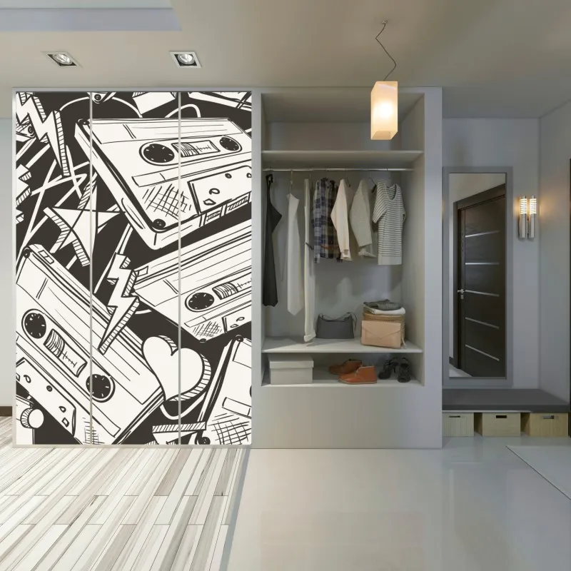 Naklejka na szafę pastelowy wzór muszelkowy – Wallissimo®