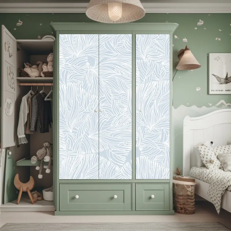 Naklejka na szafę mglisty poranek w lesie – Wallissimo®