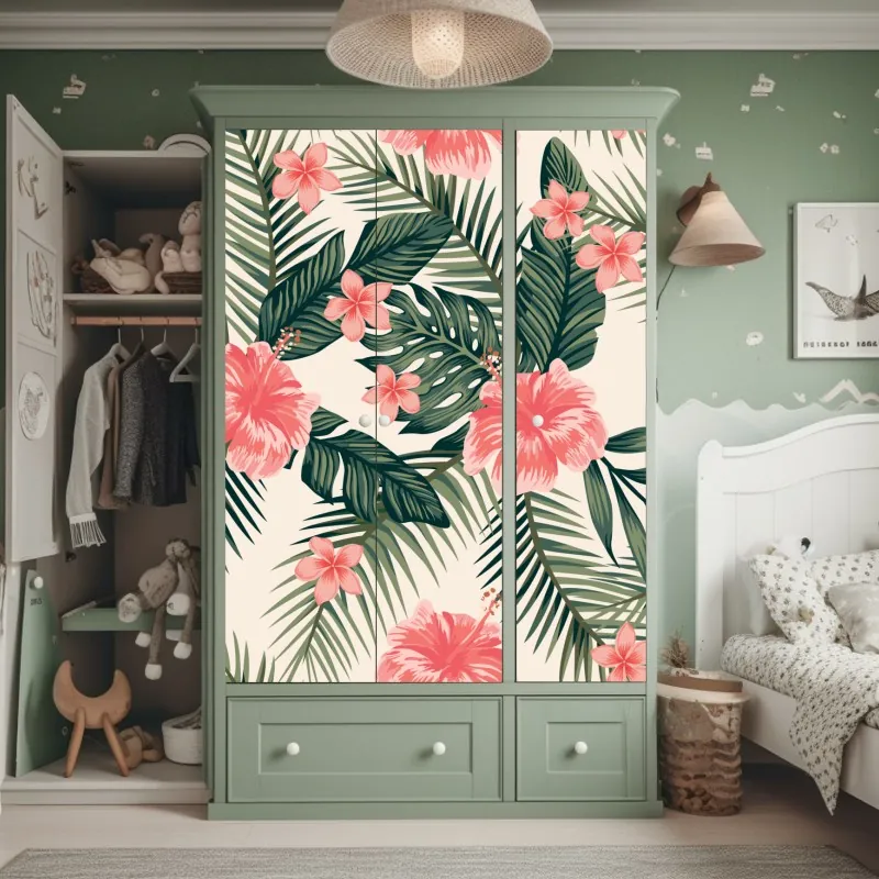 Naklejka na szafę leśny strumień porośnięty mchem – Wallissimo®