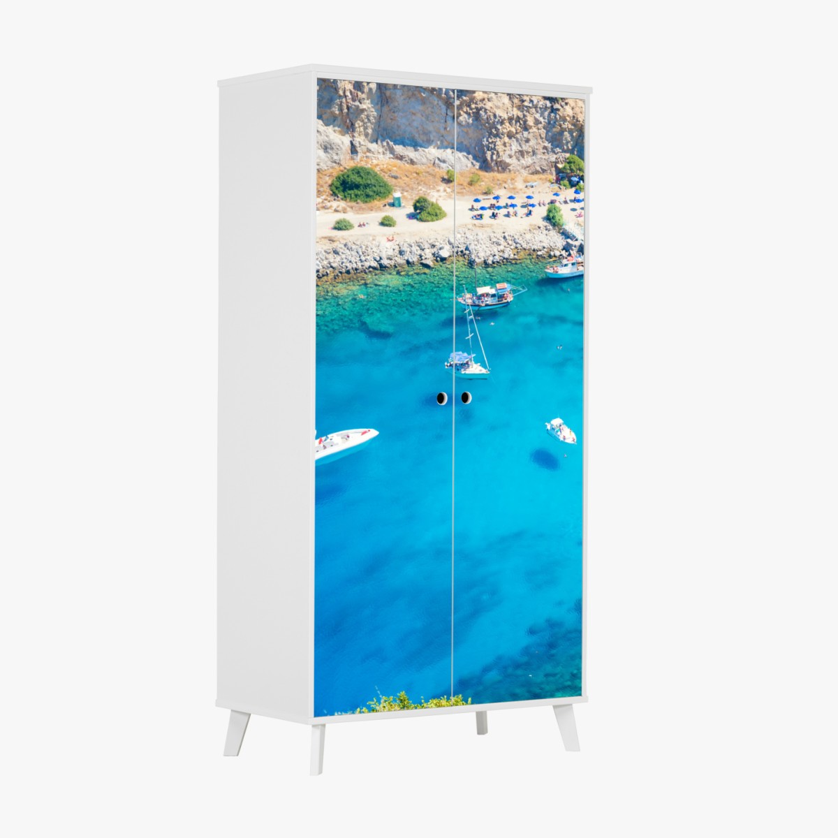 Wardrobe sticker aerial view of Anthony Quinn Bay, Rhodes