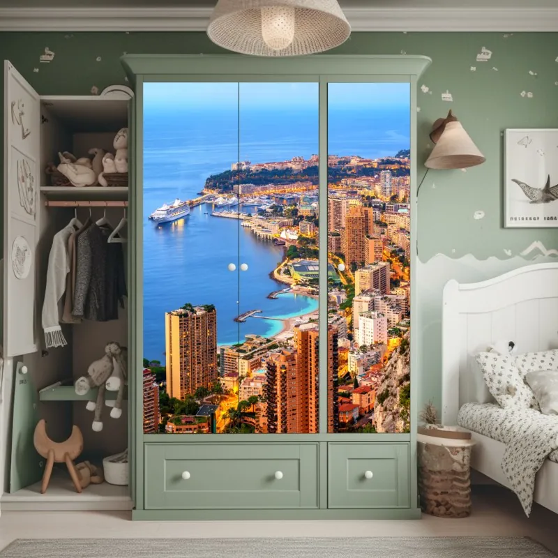 Naklejka na szafę wschód słońca nad Lago di Braies – Wallissimo®