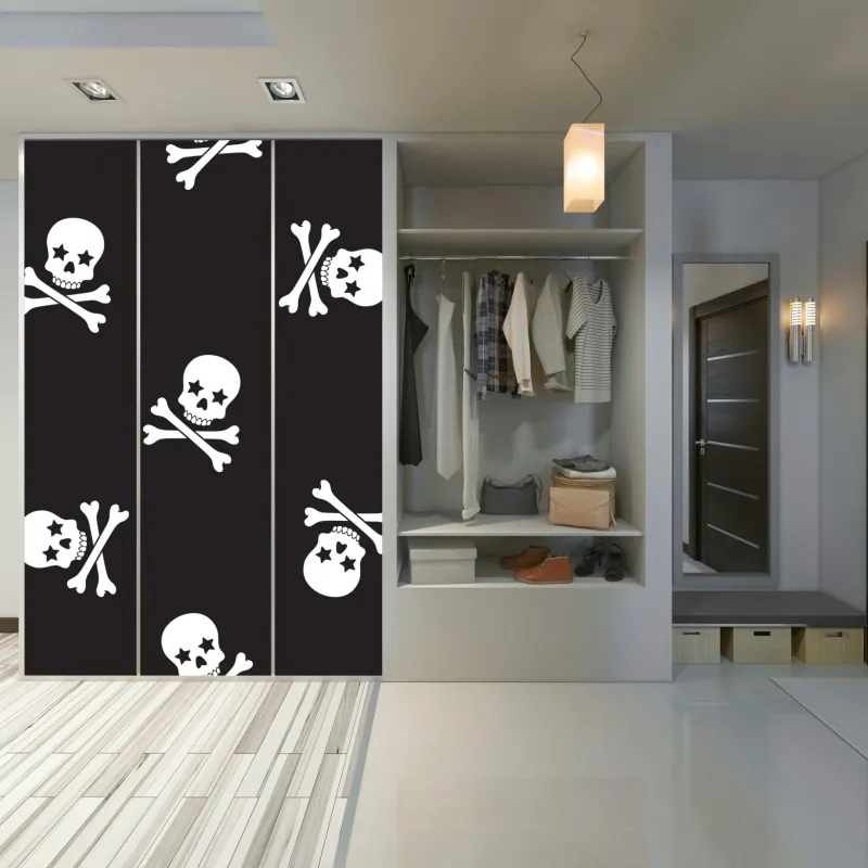 Naklejka na szafę miętowy kwiatowy wzór w stylu vintage – Wallissimo®