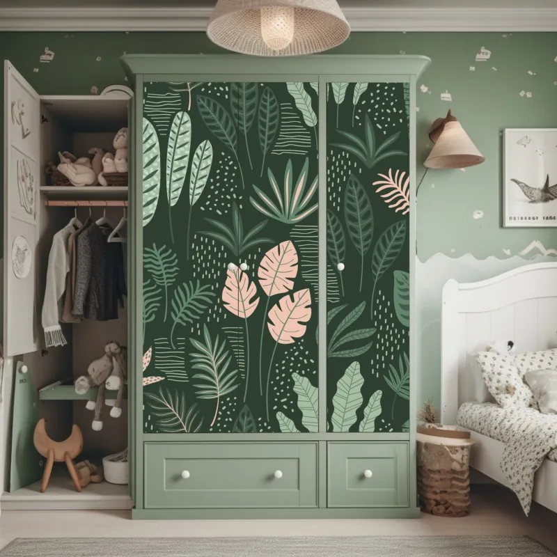 Naklejka na szafę mglisty most wiszący prowadzący w mgłę – Wallissimo®