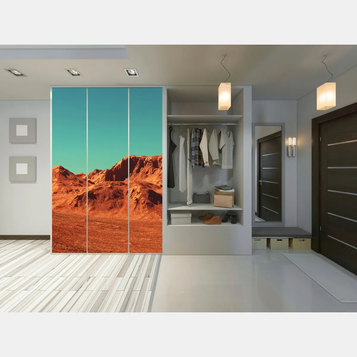 Naklejka na szafę krajobraz marsa — widok planetarny – Wallissimo® Naklejka na szafę krajobraz marsa — widok planetarny – Wallissimo®