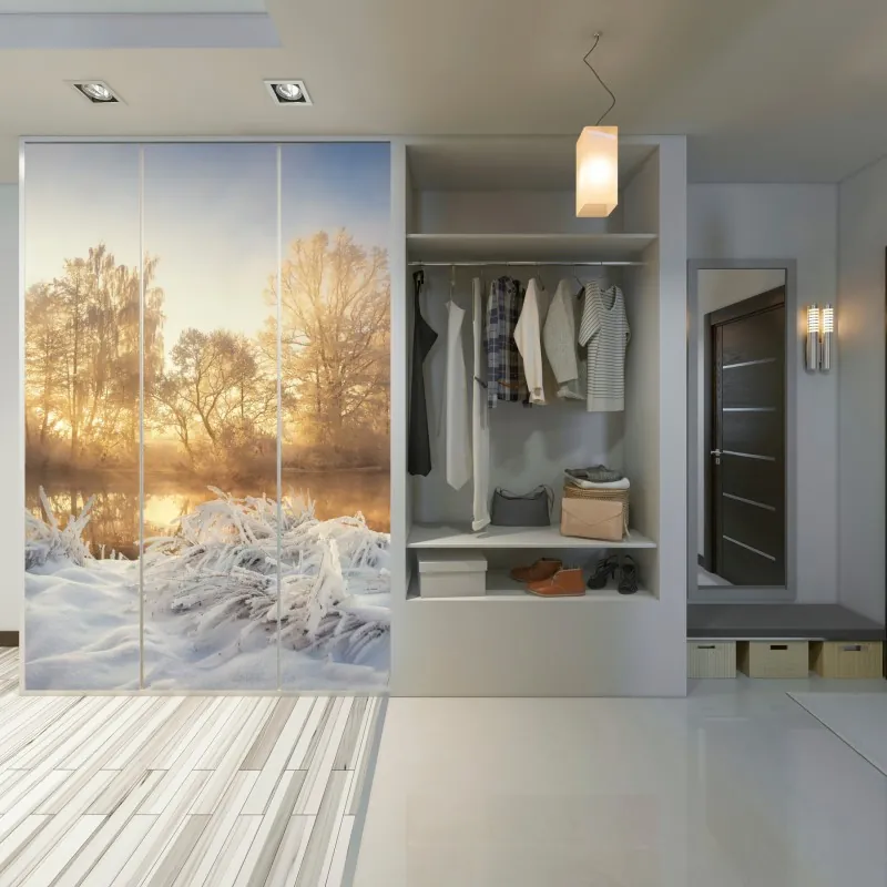 Naklejka na szafę Tadź Mahal odbicie w porannym świetle – Wallissimo®