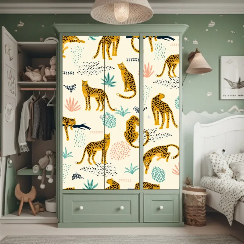 Naklejka na szafę bujny zielony wodospad w lesie – Wallissimo®