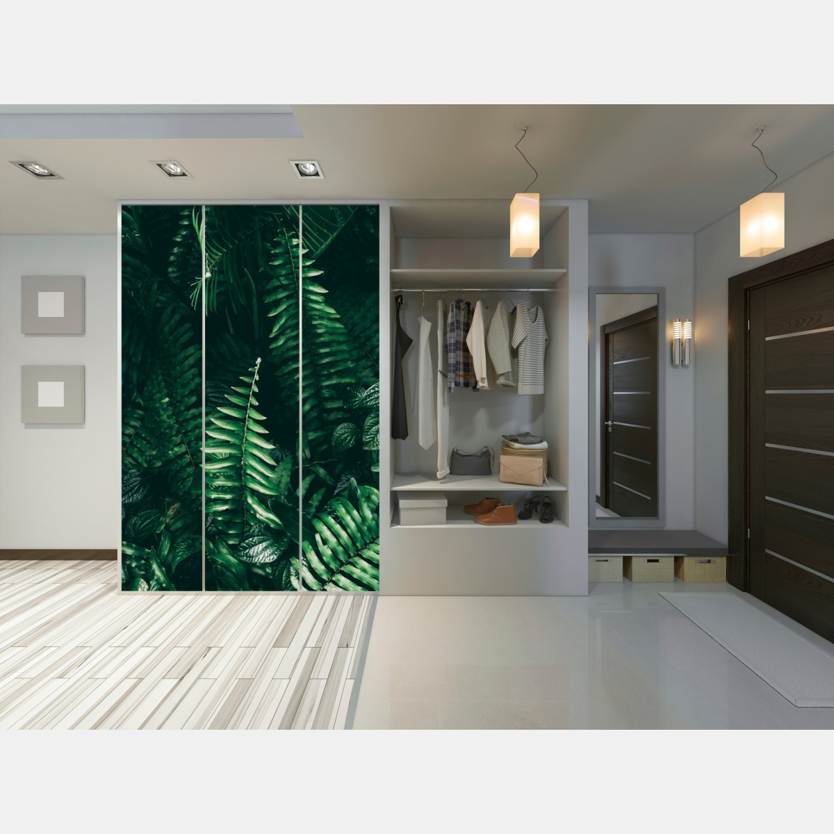 Naklejka na szafę bujne tropikalne liście – Wallissimo® Naklejka na szafę bujne tropikalne liście – Wallissimo®