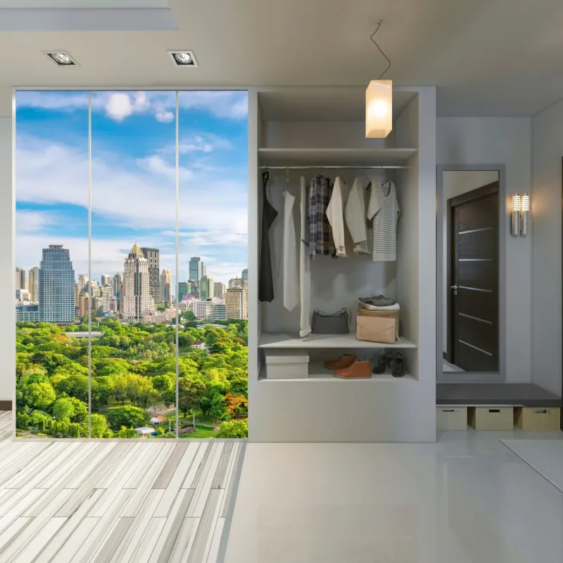 Naklejka na szafę poranna mgła nad jeziorem Pang Oung, Mae Hong Son – Wallissimo®