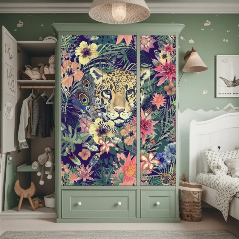 Naklejka na szafę żywa różowa akwarelowa plama – Wallissimo®