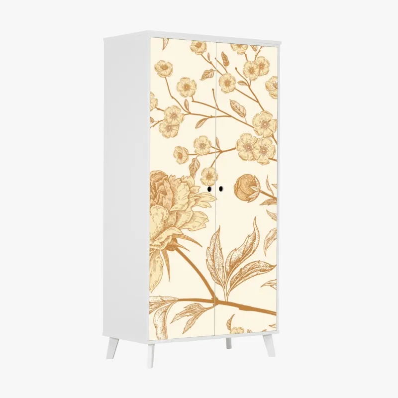 Naklejka na szafę tropikalny zachód słońca z palmami – Wallissimo®