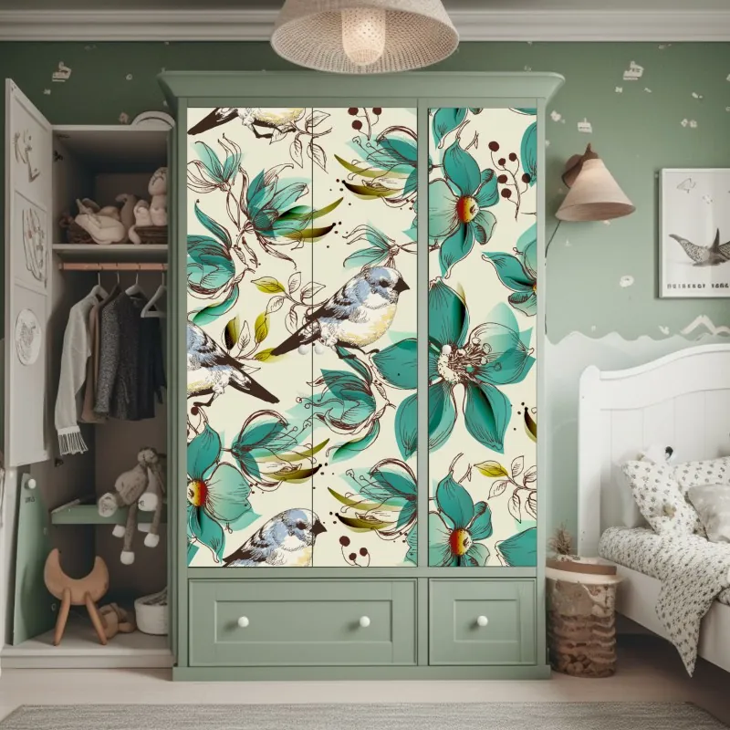 Naklejka na szafę kolorowy abstrakcyjny portret twarzy – Wallissimo®