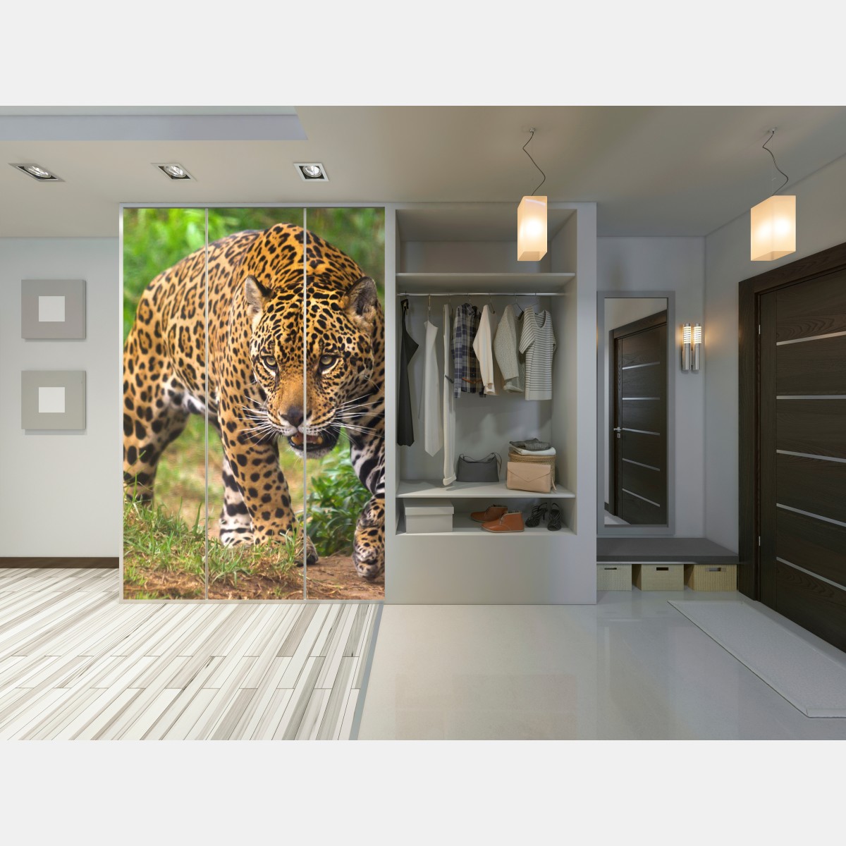 Naklejka na szafę majestatyczny jaguar w naturze – Wallissimo® Naklejka na szafę majestatyczny jaguar w naturze – Wallissimo®