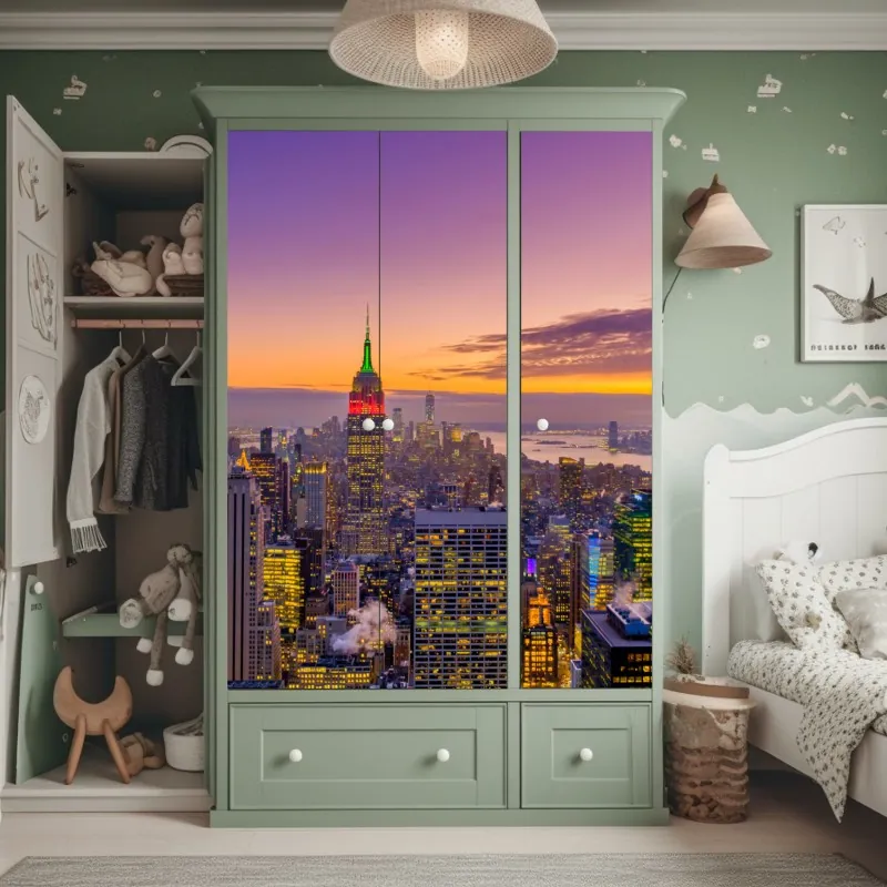 Naklejka na szafę beżowa tekstura marmuru – Wallissimo®