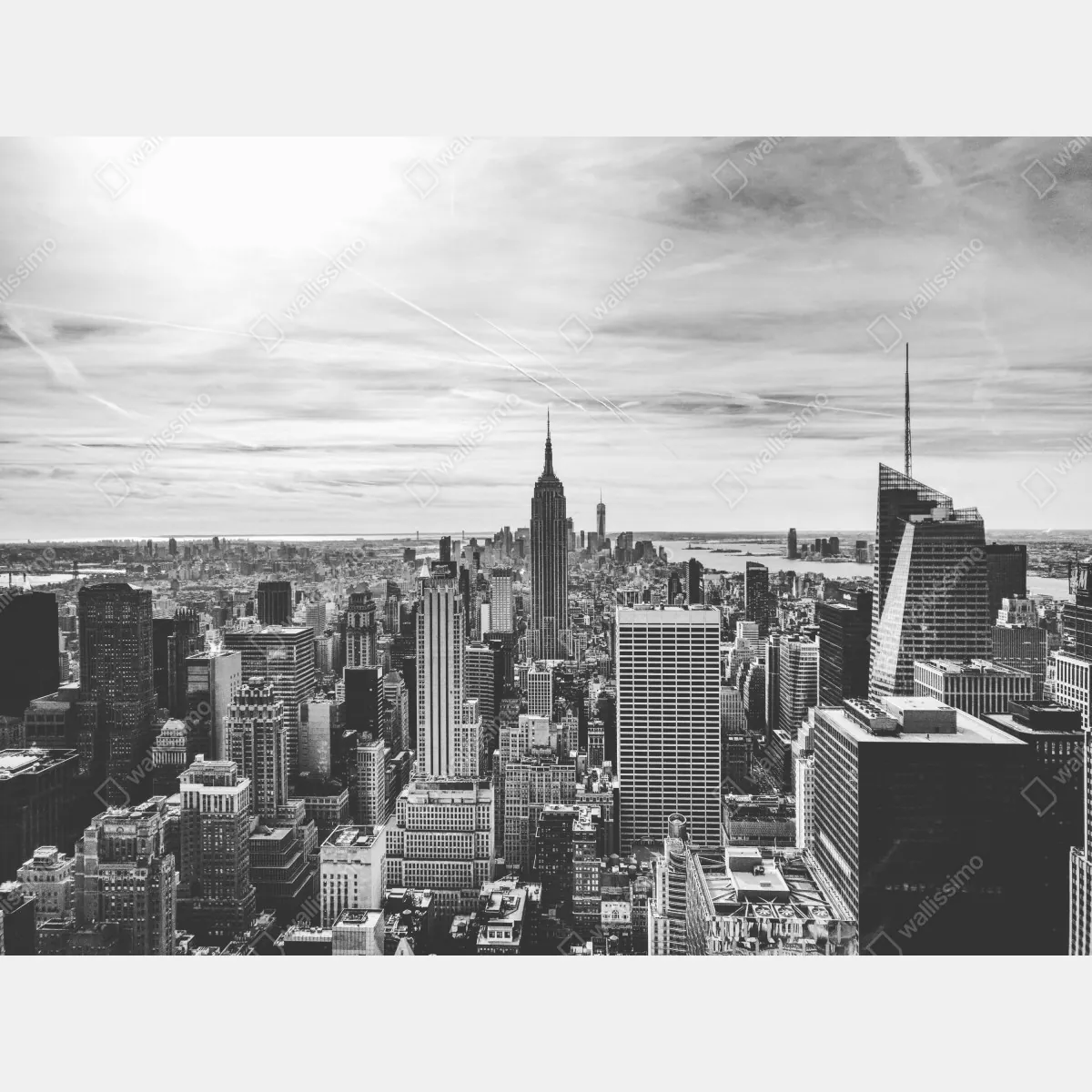 Naklejka na szafę panorama Nowego Jorku w odcieniach szarości – Wallissimo® Naklejka na szafę panorama Nowego Jorku w odcieniach szarości – Wallissimo®