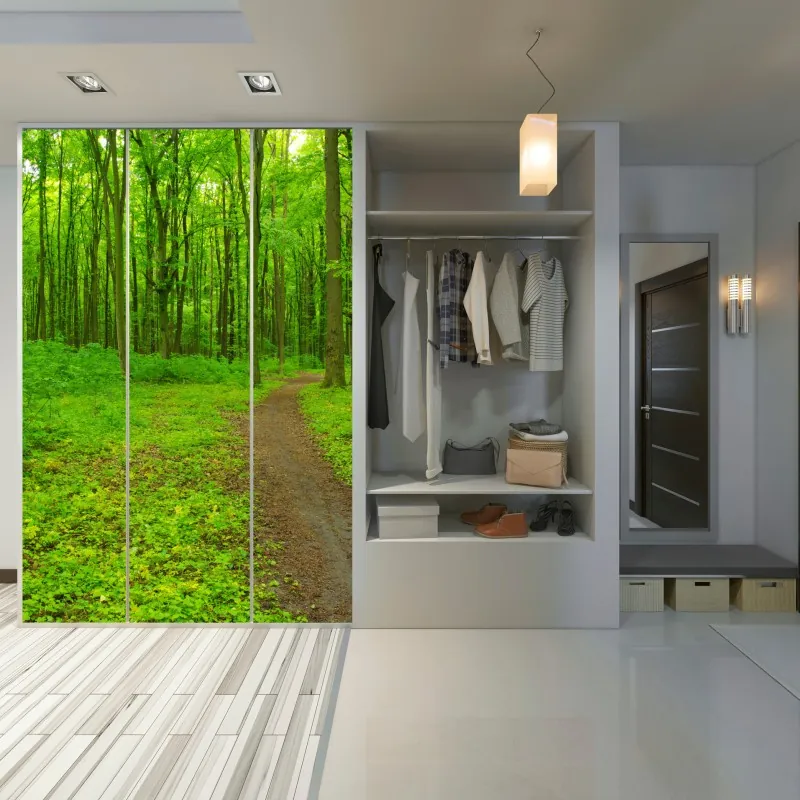 Naklejka na szafę tropikalna abstrakcyjna grafika kwiatowa – Wallissimo®