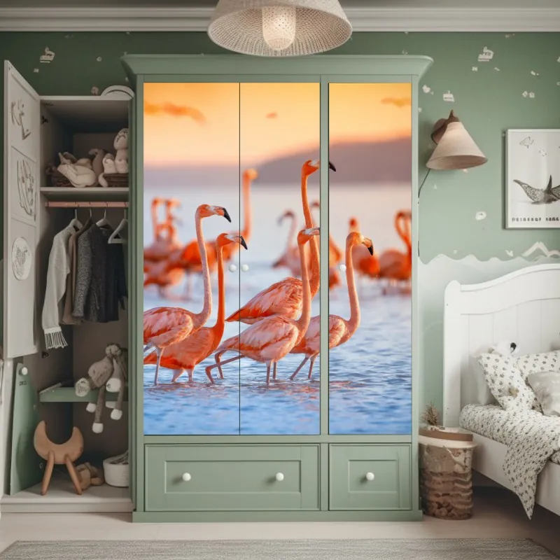 Naklejka na szafę surrealistyczna klasyczna twarz w duotonie – Wallissimo®