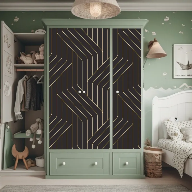 Naklejka na szafę tropikalny zachód słońca z palmami – Wallissimo®