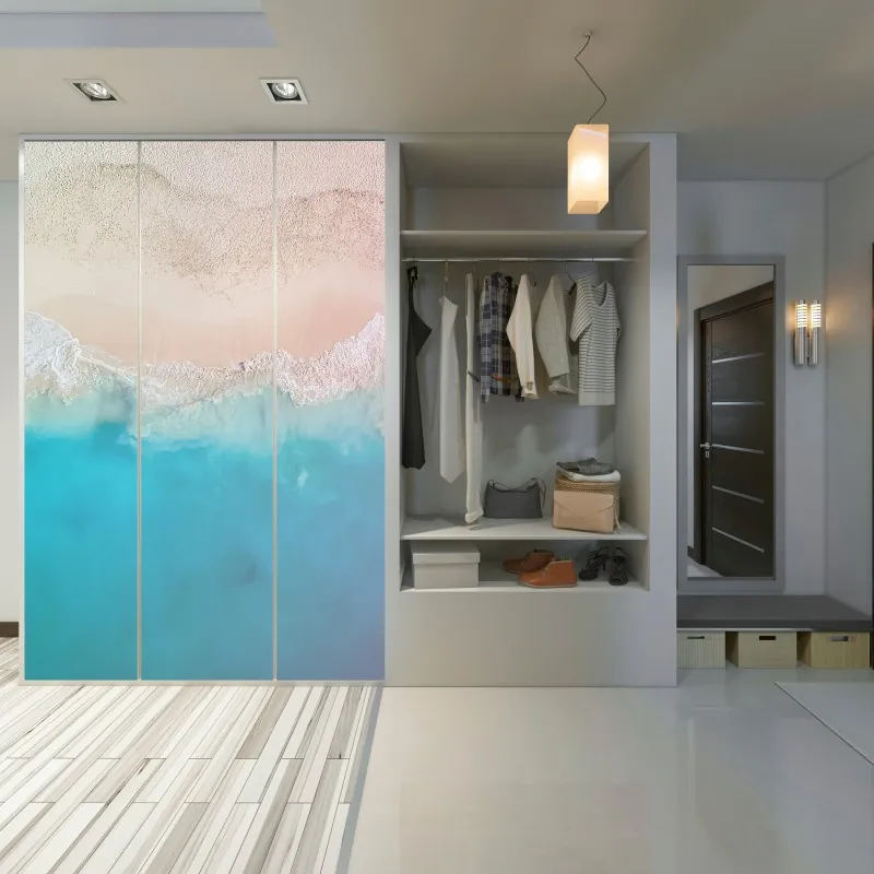 Naklejka na szafę zielona marmurowa faktura abstrakcyjna – Wallissimo®