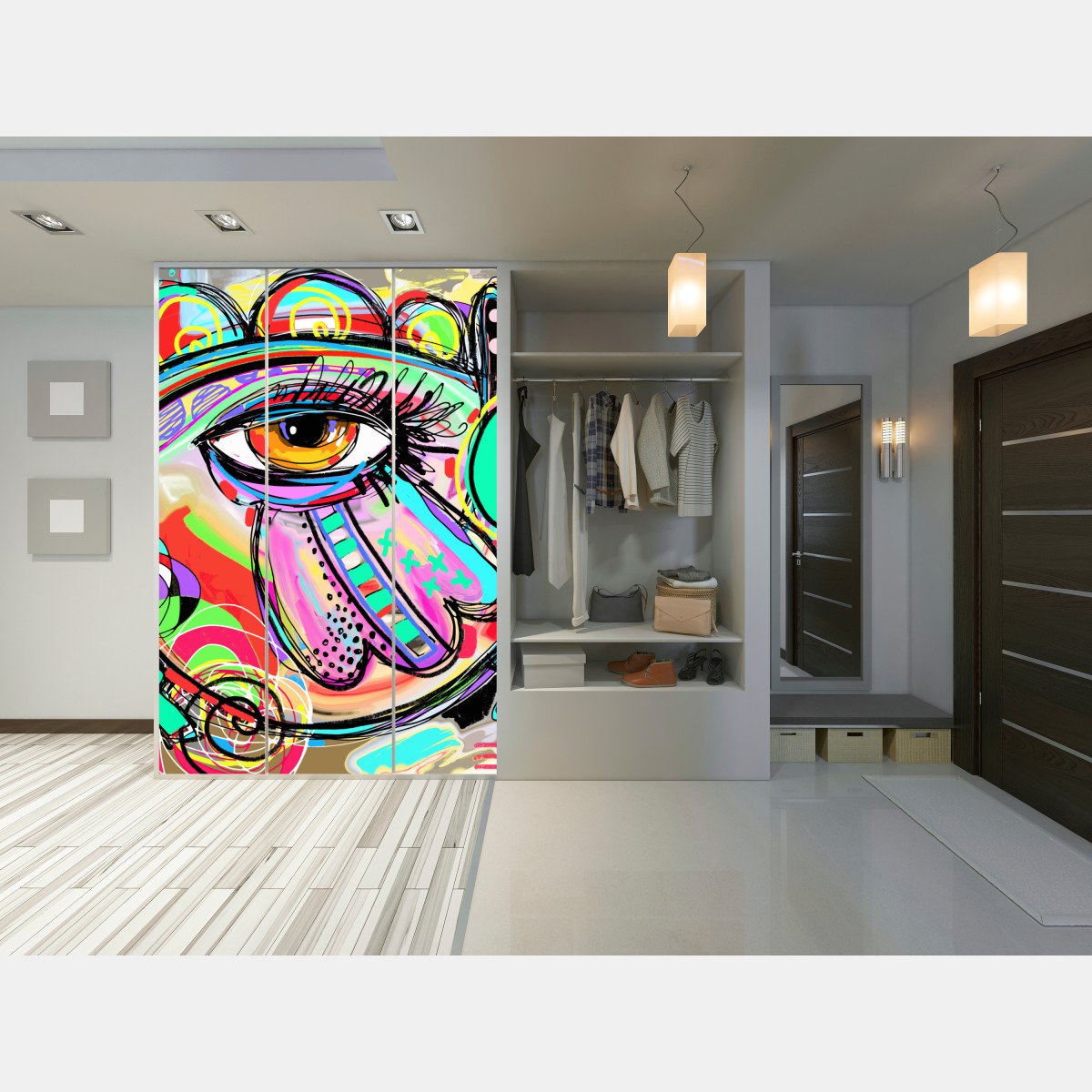 Naklejka na szafę żywe abstrakcyjne oko w stylu pop art – Wallissimo® Naklejka na szafę żywe abstrakcyjne oko w stylu pop art – Wallissimo®