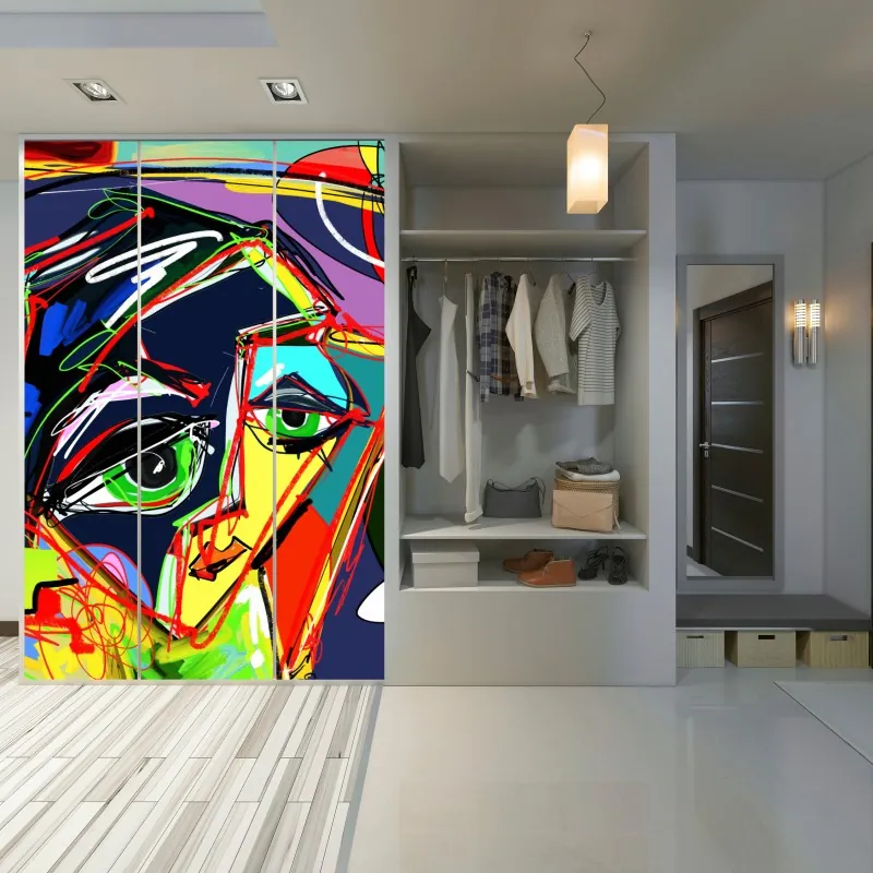 Naklejka na szafę vintage tropikalny wzór z liśćmi – Wallissimo®