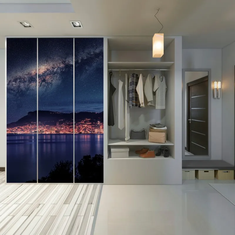 Naklejka na szafę złote Wat Arun o zmierzchu – Wallissimo®