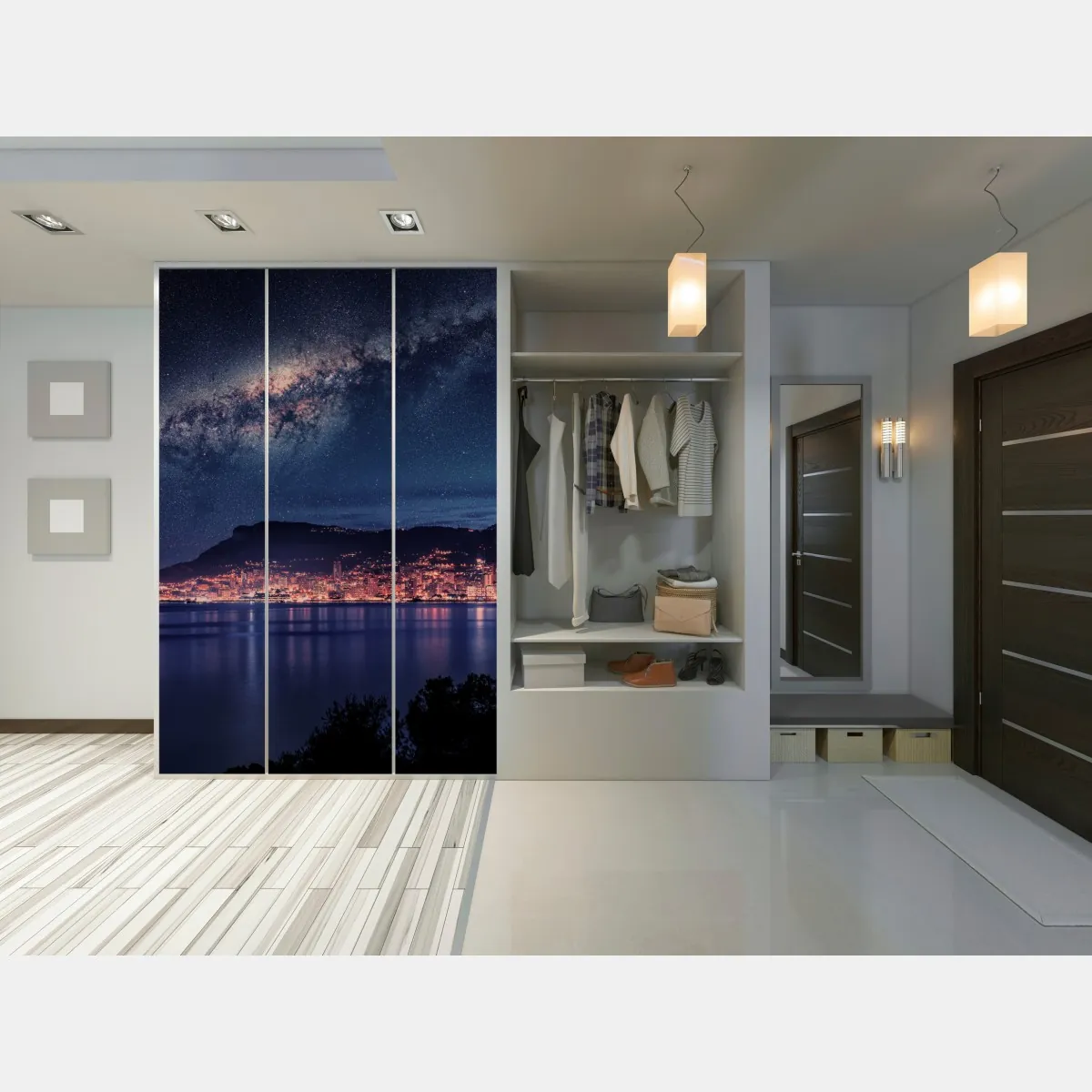 Naklejka na szafę nocna zatoka pod rozgwieżdżonym niebem – Wallissimo® Naklejka na szafę nocna zatoka pod rozgwieżdżonym niebem – Wallissimo®