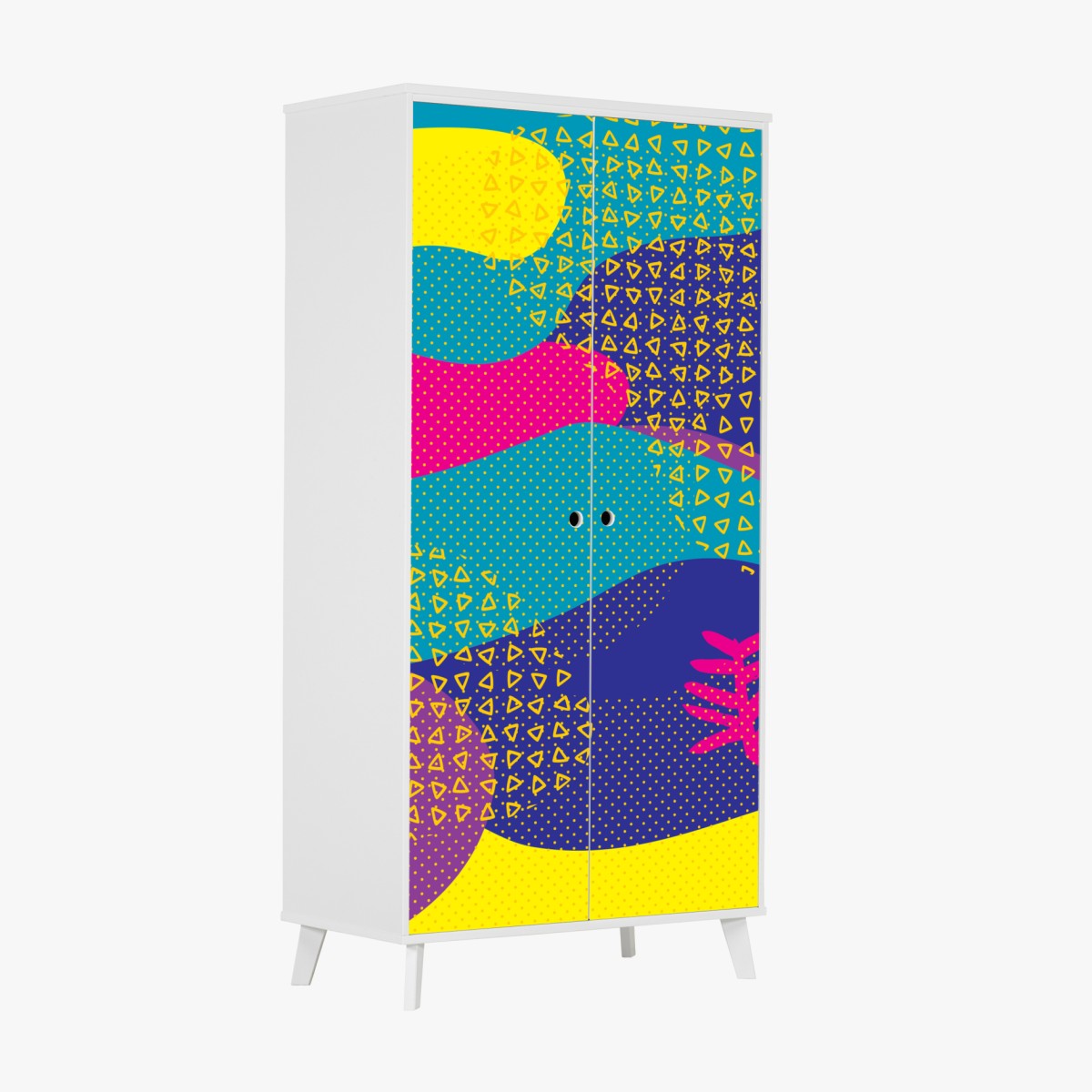 Wardrobe sticker vibrant abstract tropical pattern