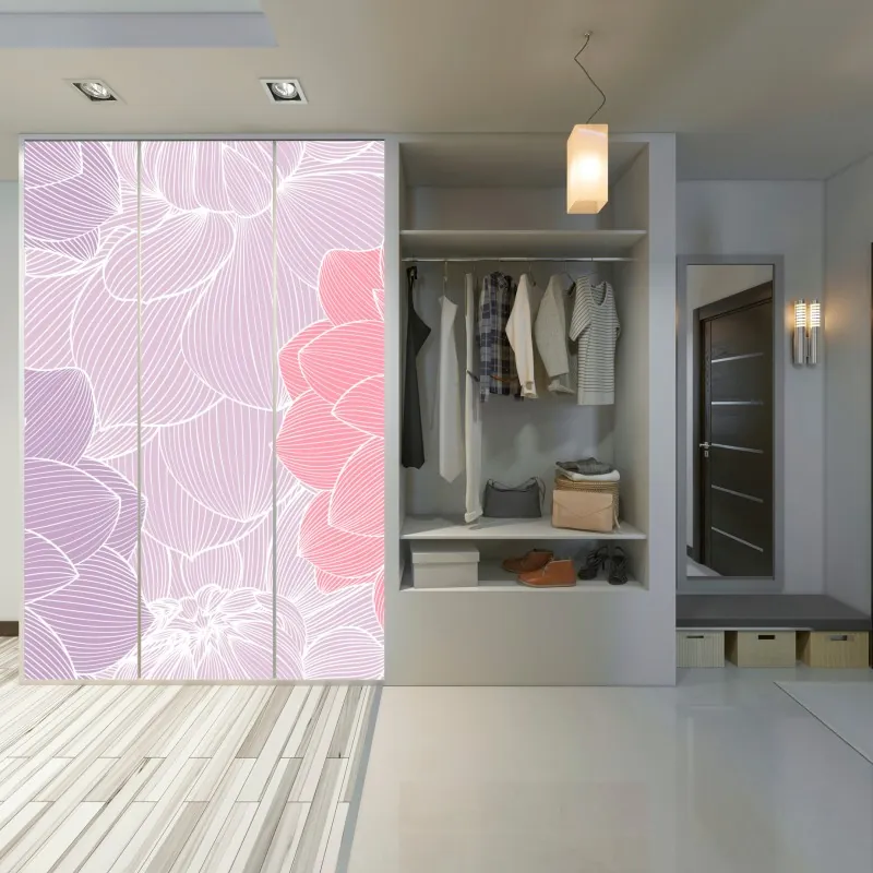 Naklejka na szafę monochromatyczna lilia zbliżenie – Wallissimo®