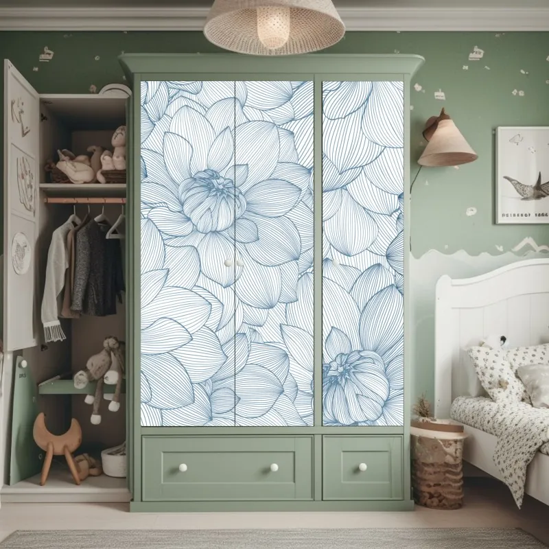 Naklejka na szafę tropikalna dżungla bujnych liści – Wallissimo®