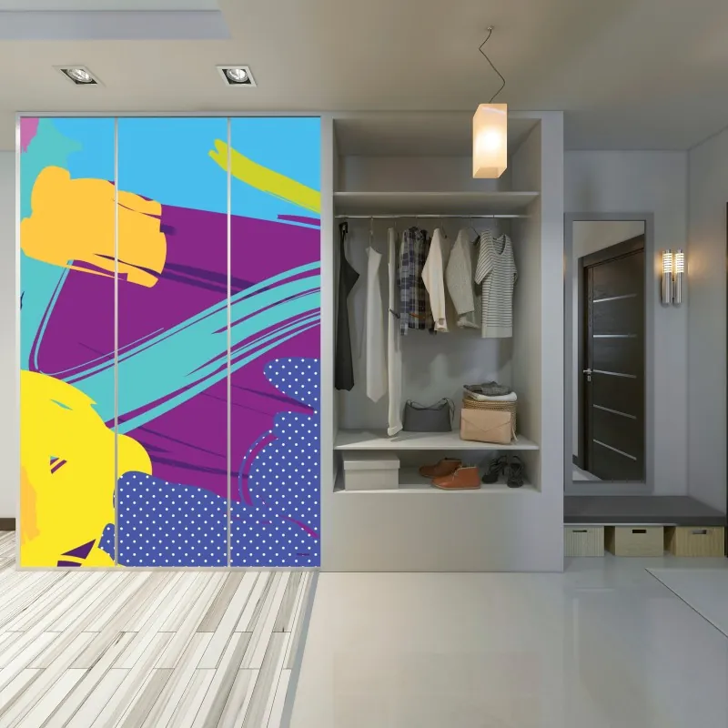 Naklejka na szafę tropikalny zachód słońca z palmami – Wallissimo®